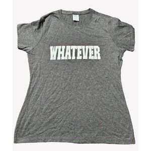 NEW Port & Company Ladies "Whatever" Graphic Tee Gray SEE MEASUREMENTS
